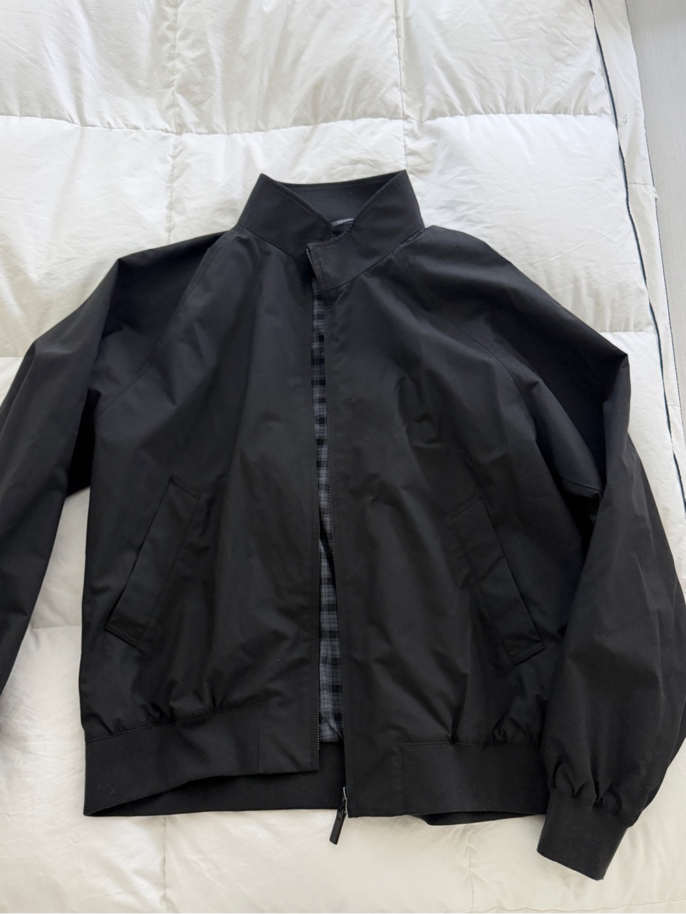 Uniqlo Men's Black Bomber Jacket - Lightweight Casual Coat